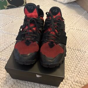Y-3 trainers red and black, rare, men’s size 11 and 1/2